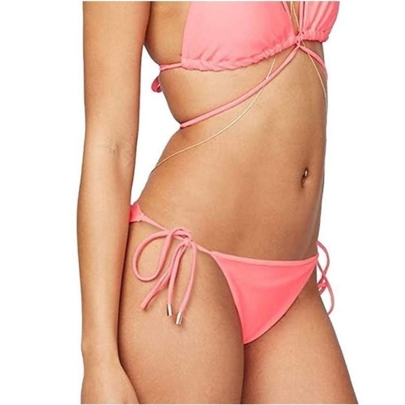 Rachel Roy Bikini Bottom Pink Side Tie Women's XL NWT - Picture 1 of 8
